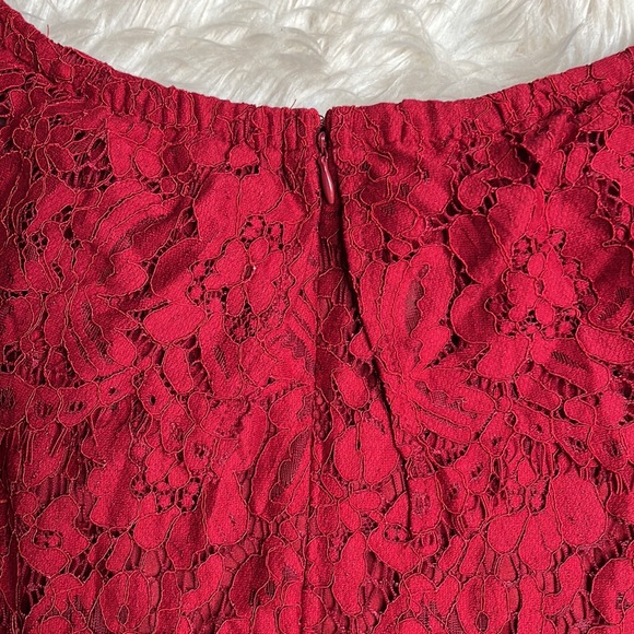 Forever 21 Red Lace off the Shoulder MIDI Dress - Picture 7 of 9